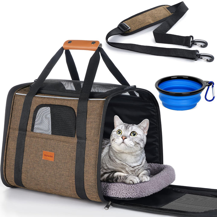 Morpilot Katzentransportbox für grosse Katzen und Welpen Katzenbox Hundetasche mit Sicherheit Reissv