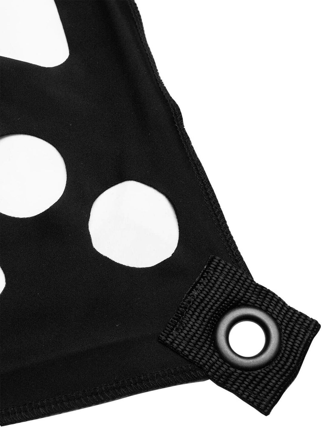PSYWORK Schwarzlicht Segel Spandex | 3D Neon Spiderweb Black | Weiss | 3 x 3m | UV-aktiv | Leuchtend