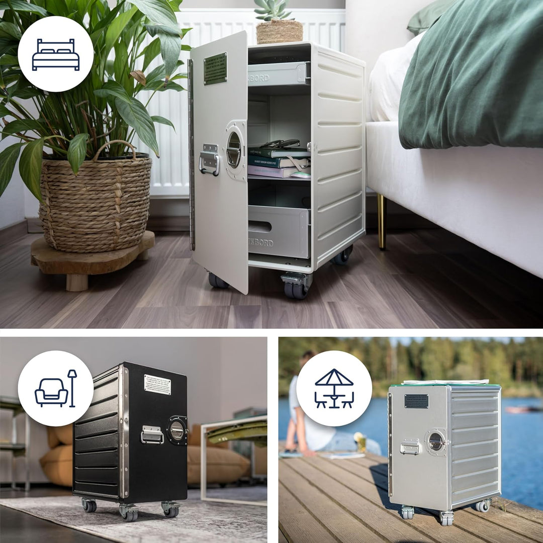 Rollcontainer mit Schubladen, mobiler Aktenschrank, Metallschrank, Schubladenschrank Küche, Druckert