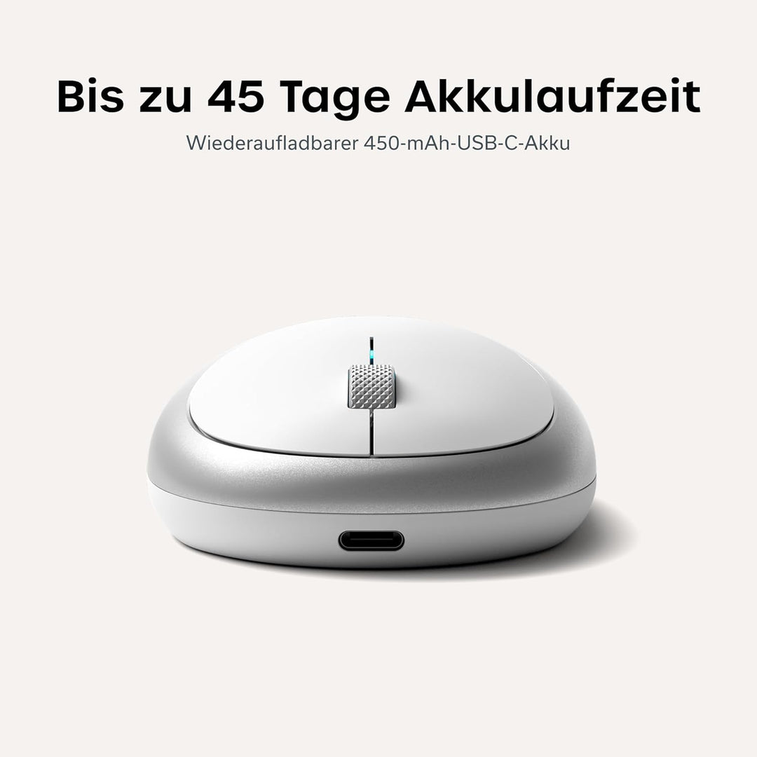 SATECHI M1 Kabellose Bluetooth Computermaus, USB-C wiederaufladbarer Akku, kompakt und tragbar für M