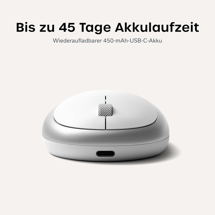 SATECHI M1 Kabellose Bluetooth Computermaus, USB-C wiederaufladbarer Akku, kompakt und tragbar für M