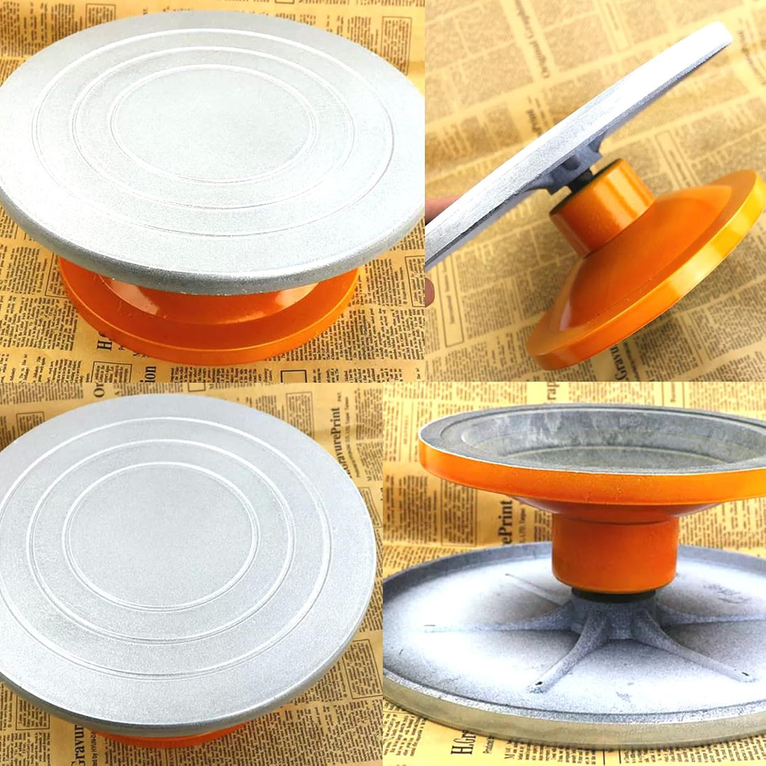 Töpfer Scheibe Drehteller 25cm Manuelle Töpferscheibe Plattenspieler mit Rutschfester Boden, Kunstst
