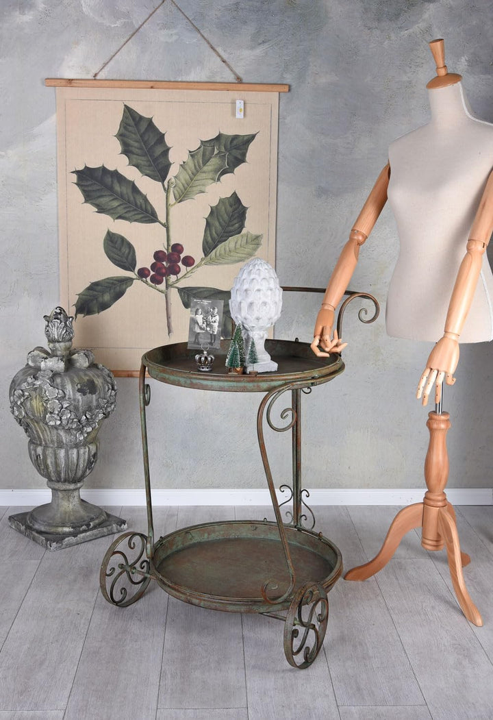 PALAZZO INT SERVIERWAGEN „Maison Provence“ – Barwagen aus Eisen mit Kupfer/Antik-Rost Patina Shabby