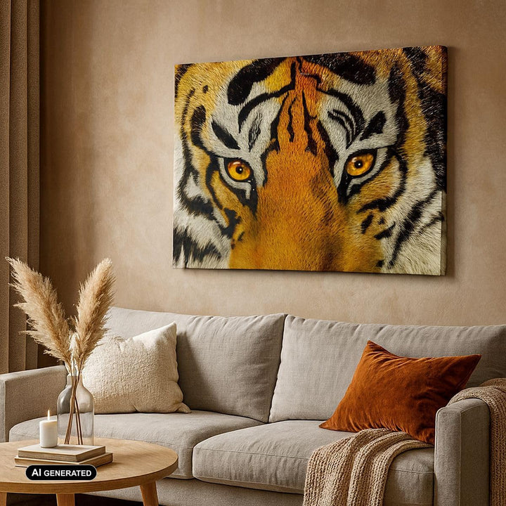 Bilder auf Leinwand Tiger Tiere Natur Safari Leinwandbild 70x50cm Wandbilder Dekoration Wohnzimmer S