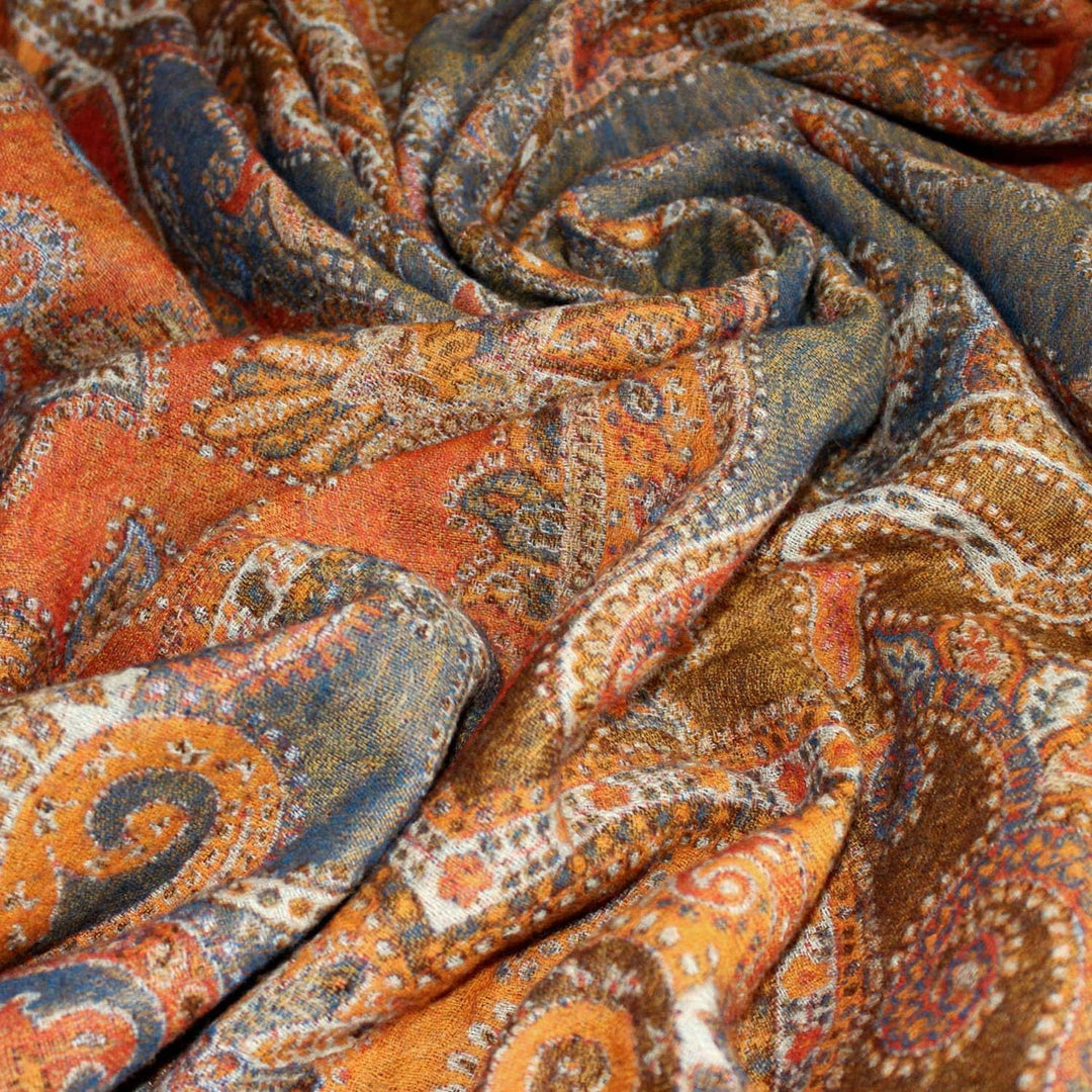 Lorenzo Cana Luxus Wolldecke Jacquard gewebt aus feinster Wolle vom Merino - Lamm Paisley Wohndecke