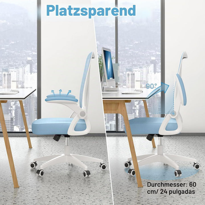 rattantree Bürostuhl, Ergonomischer Schreibtischstuhl mit Lendenwirbelstütze, Verstellbare Armlehnen