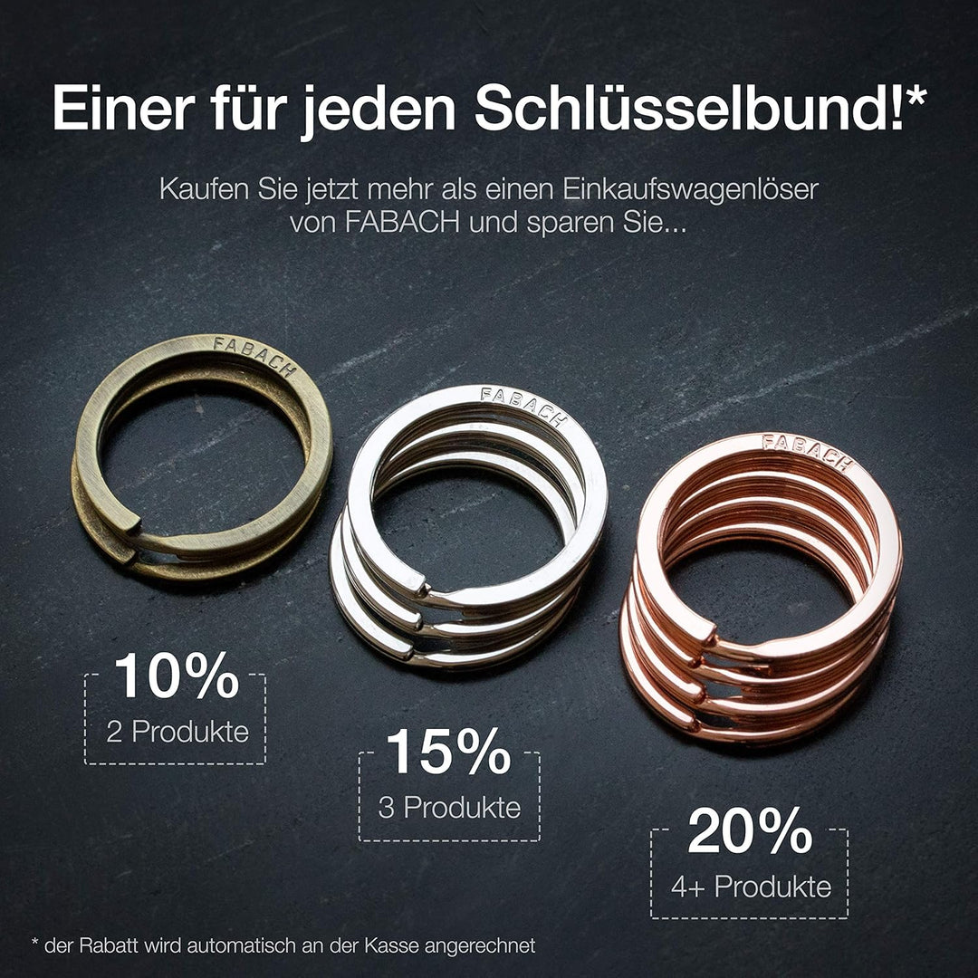 FABACH 3 TROLLEY SHARK Blacky Einkaufswagenlöser Schlüsselanhänger - Abziehbarer Einkaufswagenchip,