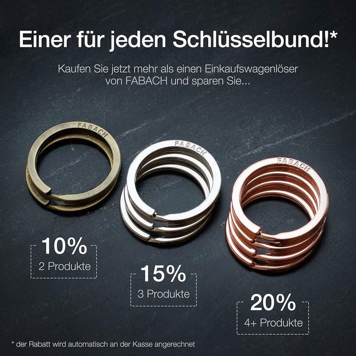 FABACH 3 TROLLEY SHARK Blacky Einkaufswagenlöser Schlüsselanhänger - Abziehbarer Einkaufswagenchip,