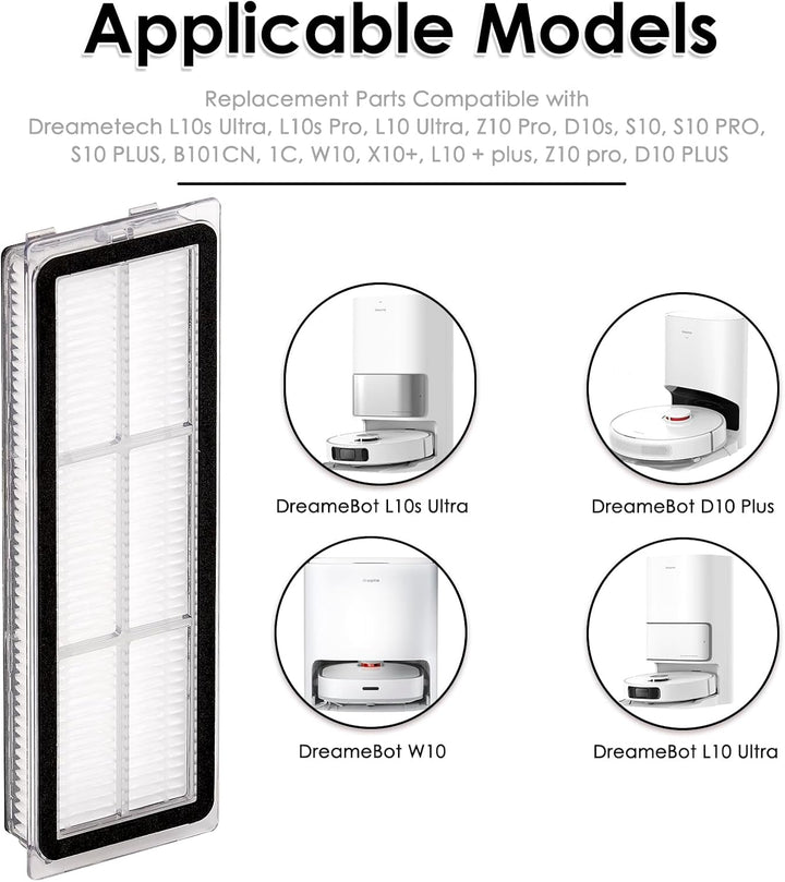 (12 Stück) HEPA Filter für Dreame L10s Ultra, L10s Pro, L10 Ultra, Z10 Pro, S10, S10 PRO, S10 PLUS,