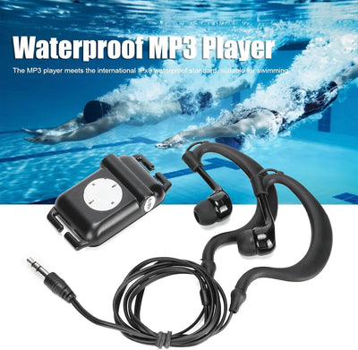 MP3 Player mit Kopfhörer für Schwimmen, Wasserdicht MP3 Musik Player mit Unterwasser Kopfhörer Verlu