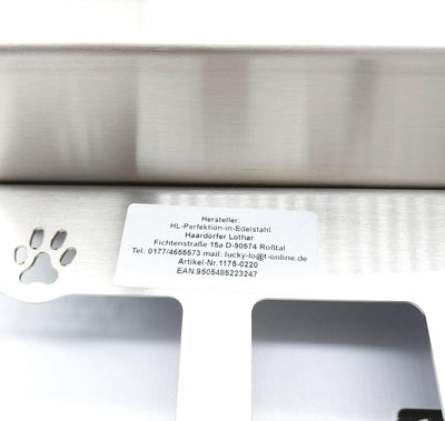 HL-Perfektion-in-Edelstahl Hundegarderobe mit Ablage für Hund Katze Leinenhalter Edelstahl Halsband