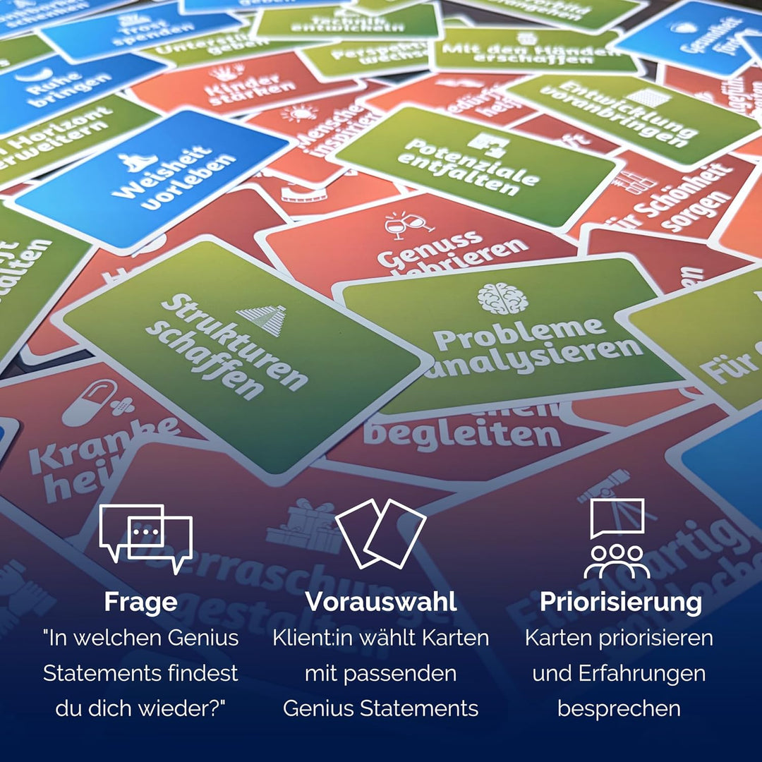 metaFox Kartenbox ‘Sinnsuche’ – 60 Coaching Karten für die Suche nach Sinn, Logotherapie und Karrier
