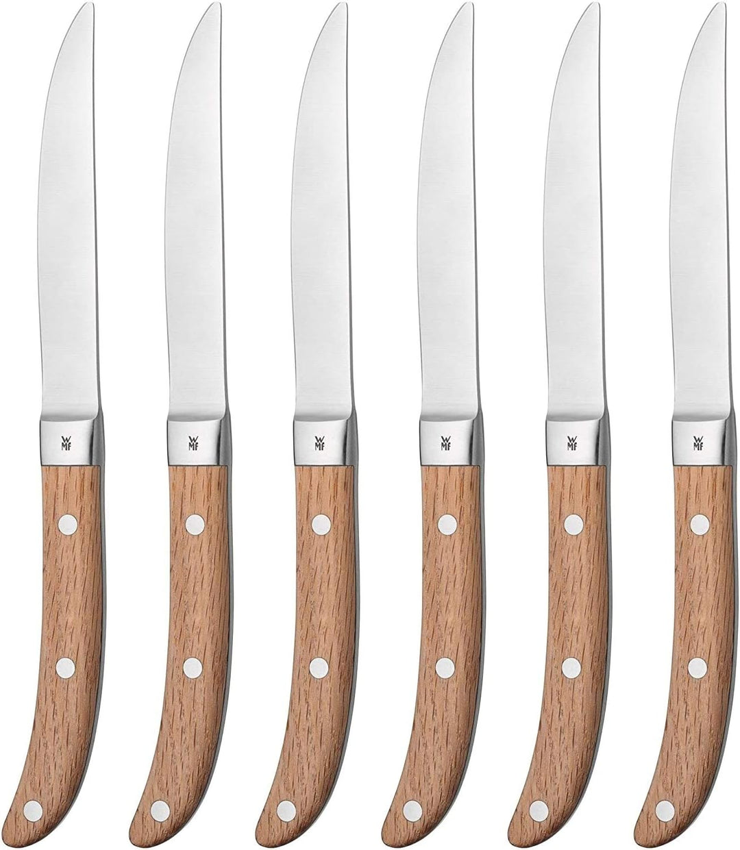 WMF Ranch Steakmesser Set 6-teilig, Spezialklingenstahl geschmiedet, Pizzamesser, Cromargan Edelstah