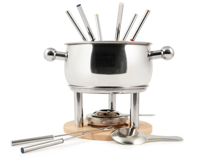 HOME 9830000 Fondue Service 11 Stück für 6 Personen aus Edelstahl 18/10, Bourguignonne, Schokolade,