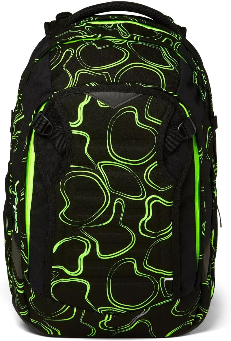 satch match Schulrucksack ergonomisch, erweiterbar auf 35 Liter, extra Fronttasche Green Supreme - S