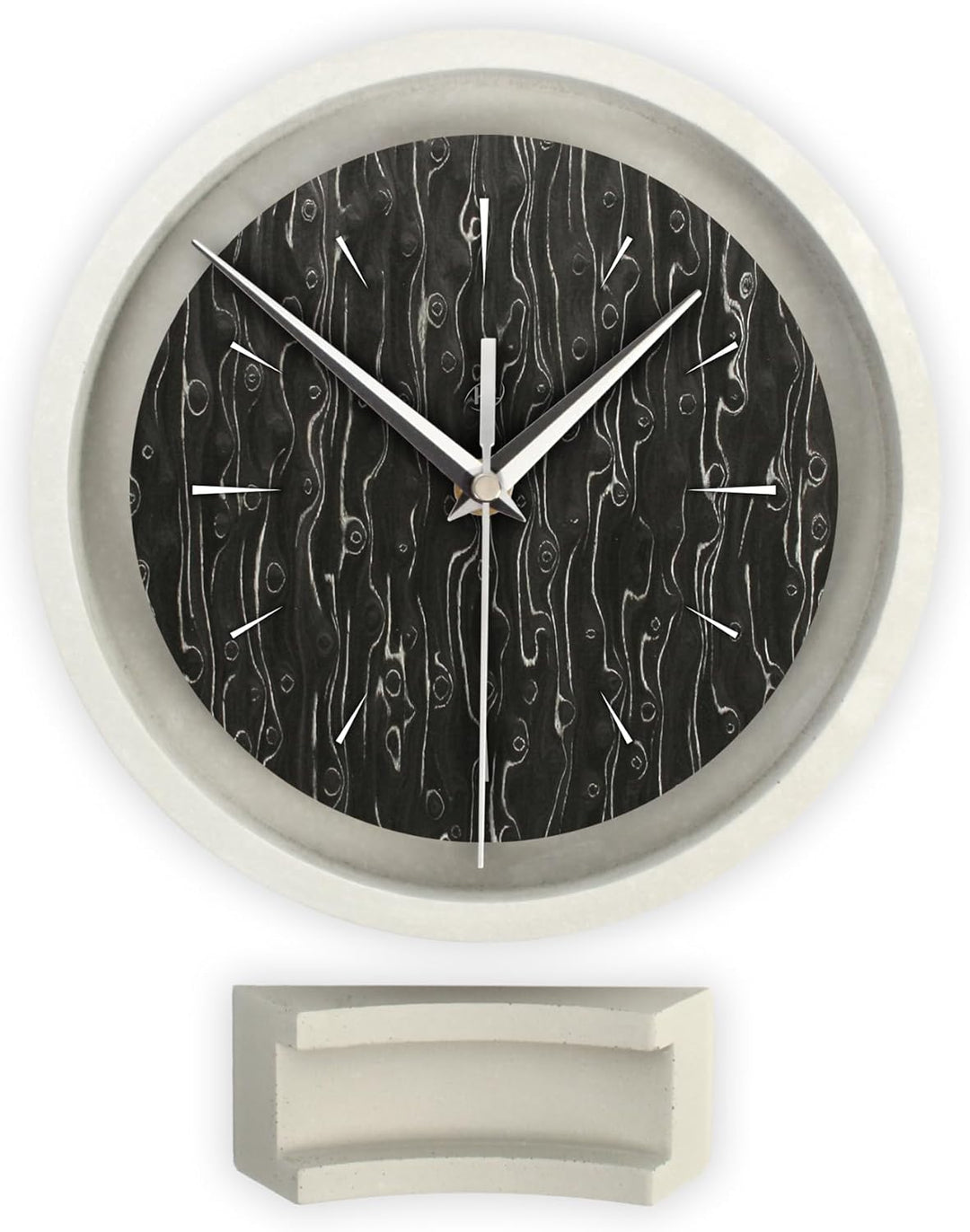 Runde Tischuhr aus Beton im Industrial Design – leise Standuhr ohne Ticken in minimalistischem Desig