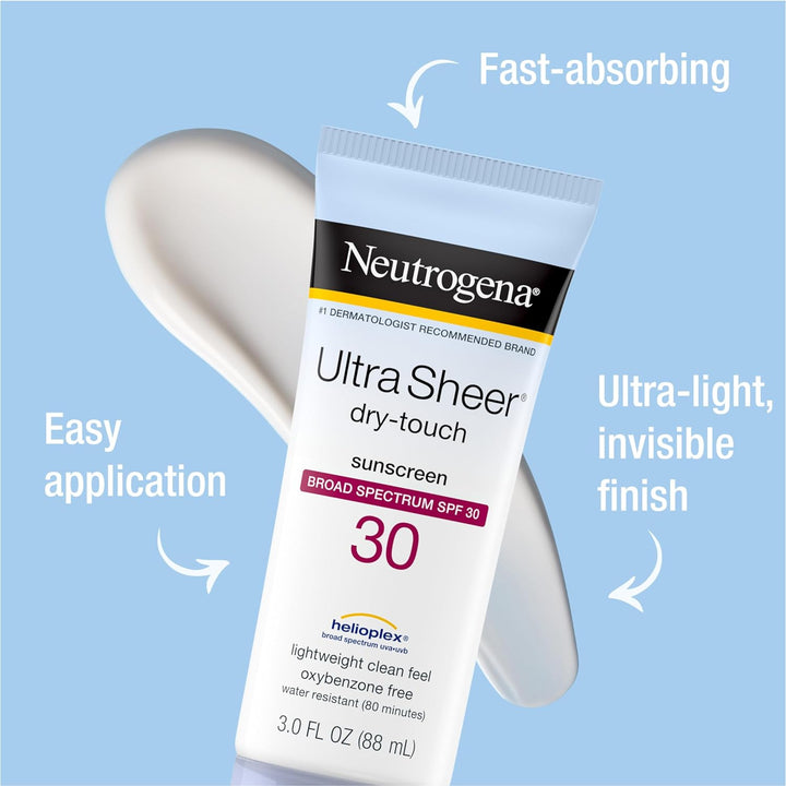 2x Neutrogena Ultra Sheer Sunblock SPF 30 (Sonnenschutz Lotion, wasserfest) aus USA