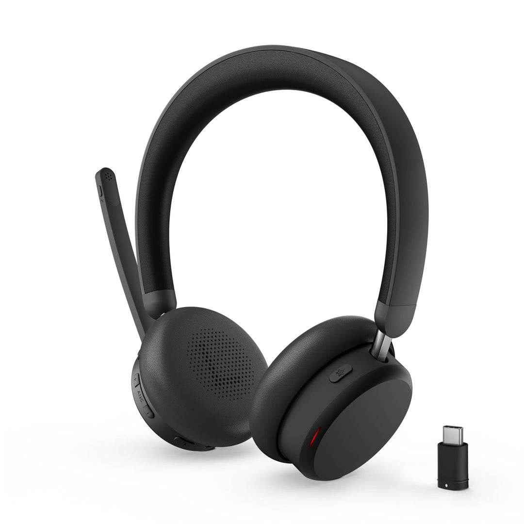 Lenovo 6550 - Headset - On-Ear - Bluetooth - kabellos - aktive Rauschunterdrückung - Schwarz - Zerti