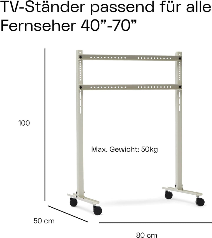 Pedestal Straight Rollin’ TV Schrank | TV Ständer mit Rollen | TV Lowboard Schwenkbar | Fernsehtisch