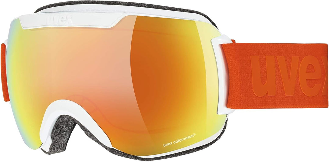 Uvex Unisex Downhill 2000 Cv Skibrille (1er Pack) Einheitsgrösse white mat/orange-green, Einheitsgrö