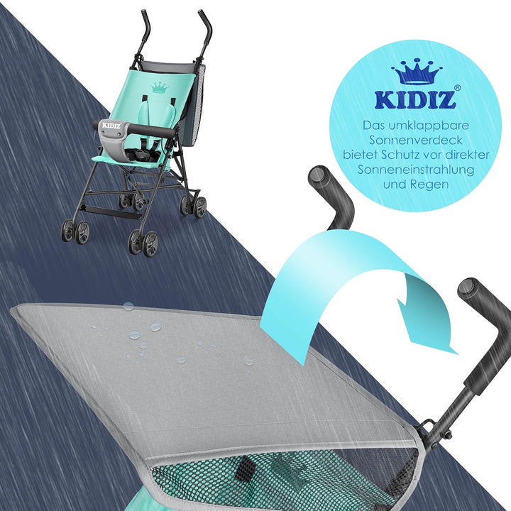 KIDIZ® Kinderwagen CITY Buggy Kinderbuggy klappbar Sportwagen Faltbar 360° 4-Zoll-Räder Inkl. Sonnen