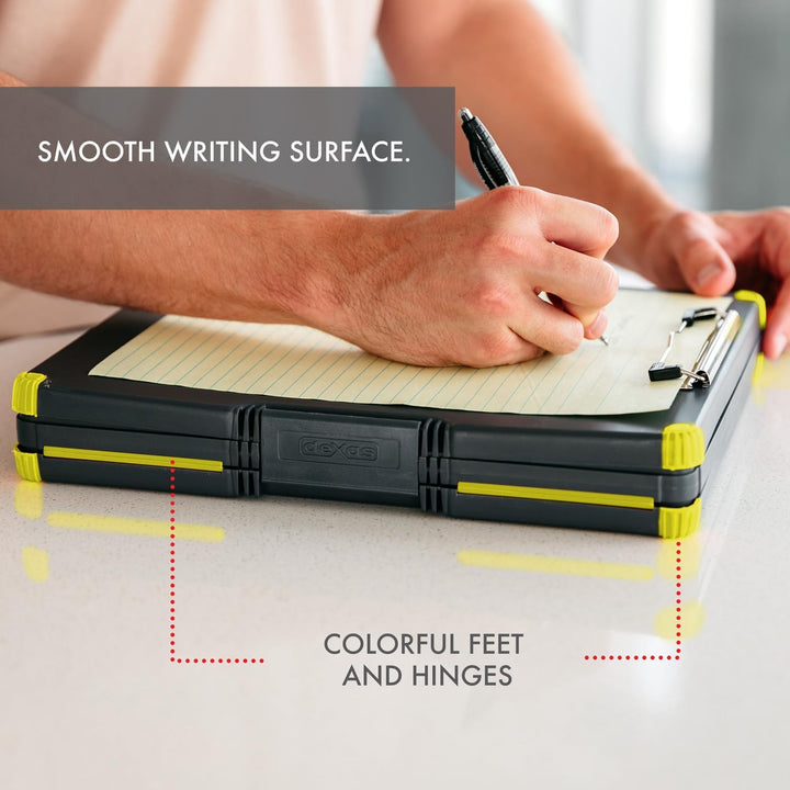 Dexas Duo Clipcase Dual Sided Storage Case and Organizer, Yellow Clip and Edges Gelber Clip und Kant
