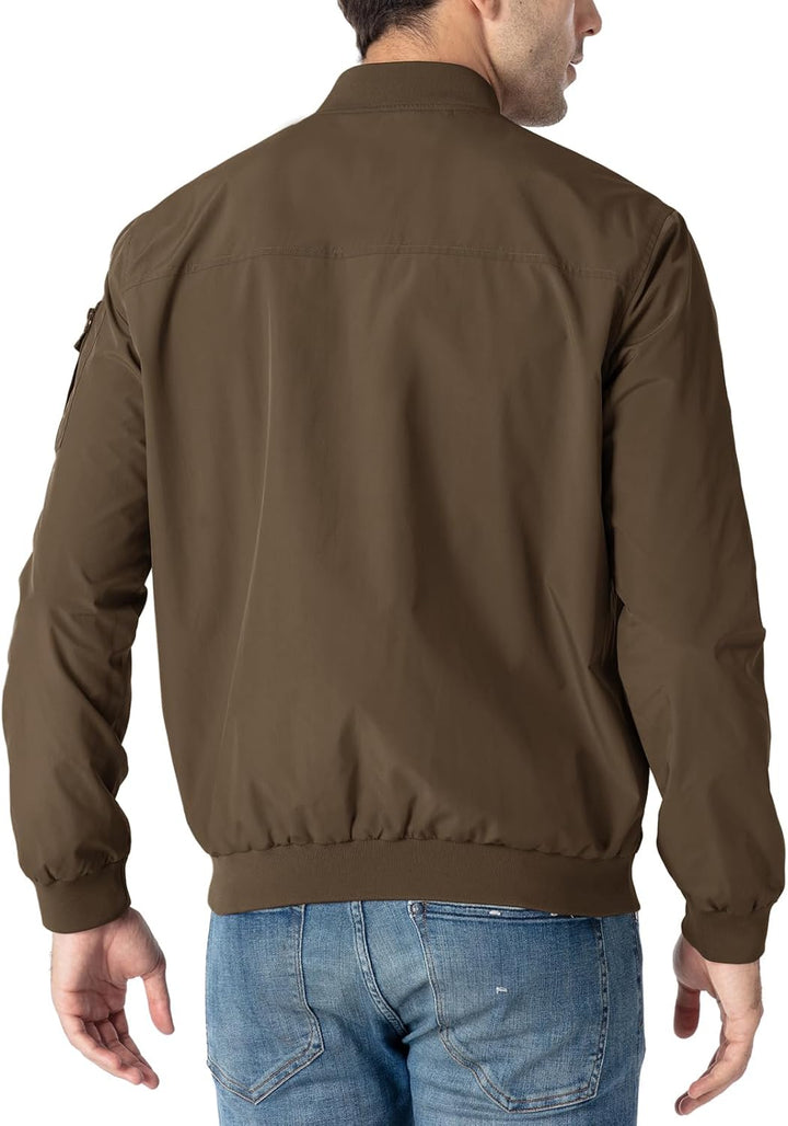 Herren Jacken Leichte Windbreaker Übergangsjacke Bomberjacke Frühling Herbst Fliegerjacke Stehkragen