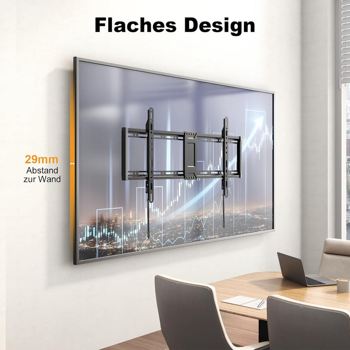 Universal TV-Wandhalterung 43-95 Zoll Feste - Flache TV Halterung bis 75kg, VESA 800x400 kompatibel,