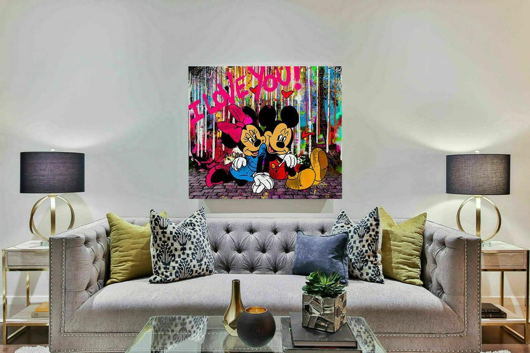 Magic Canvas Art Micky Maus Pop Art Kunst Leinwandbild 1- teilig Hochwertiger Kunstdruck Wandbilder