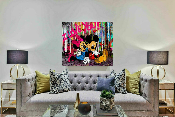 Magic Canvas Art Micky Maus Pop Art Kunst Leinwandbild 1- teilig Hochwertiger Kunstdruck Wandbilder