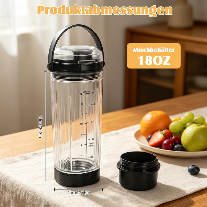 Ersatzbecher für Ninja Blast Mixer BC151 &amp; BC100 Serie, Mixgefäss Mixbecher, Austauschdeckel mit Tra