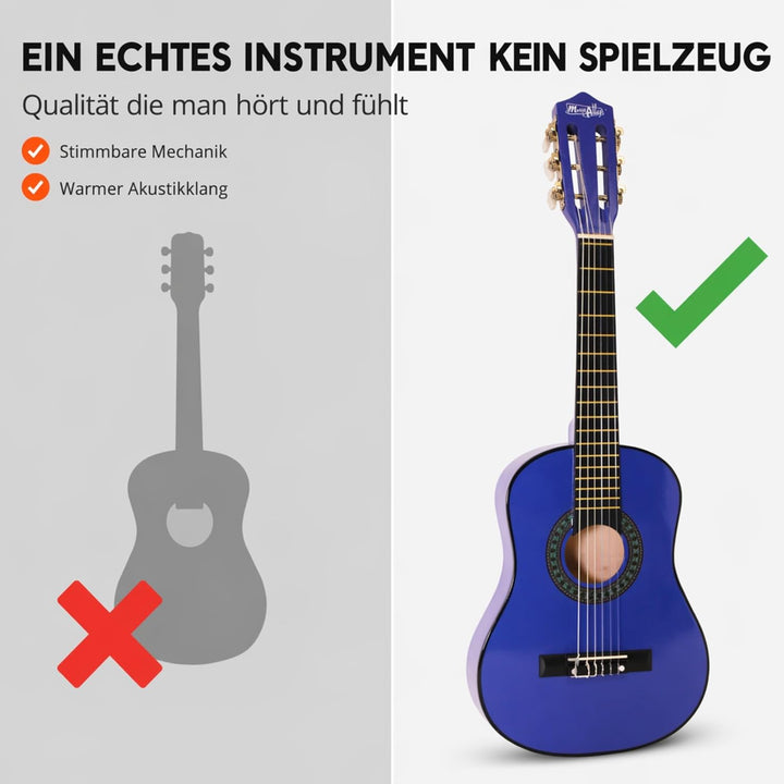 Music Alley MA-52 Classical Acoustic Guitar Kids Guitar and Junior Guitar Blue, Blue