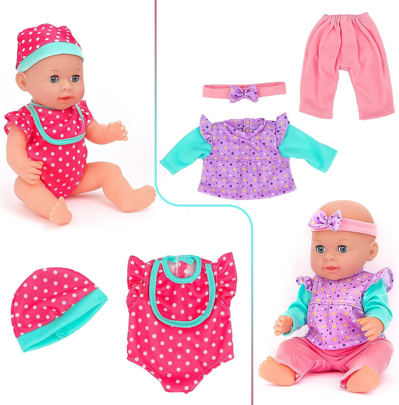 deAO 6 Puppenkleider Set, Puppenkleidung Outfits für 30 cm 33CM 35CM 36CM Neugeborene Babypuppen Jun