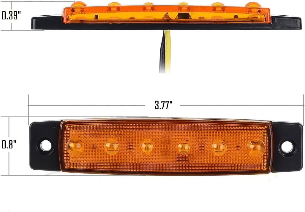 KYYET LED-Seitenmarkierungsleuchten 6 LED-Umrissleuchten für LKW, Anhänger, Wohnmobil, Wohnmobil, Pi