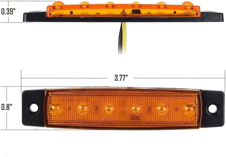 KYYET LED-Seitenmarkierungsleuchten 6 LED-Umrissleuchten für LKW, Anhänger, Wohnmobil, Wohnmobil, Pi