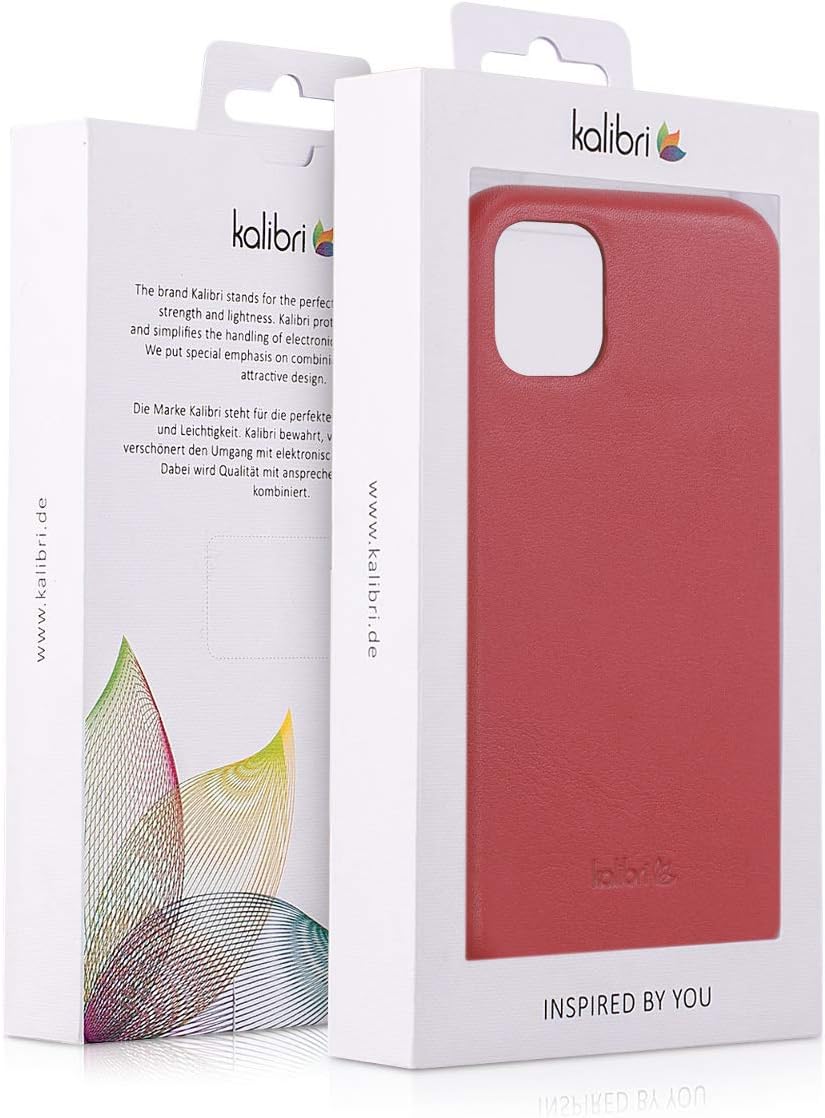 kalibri Schutzhülle kompatibel mit Apple iPhone 11 - Hülle Leder - Hardcover Handy Cover Case Rot, R