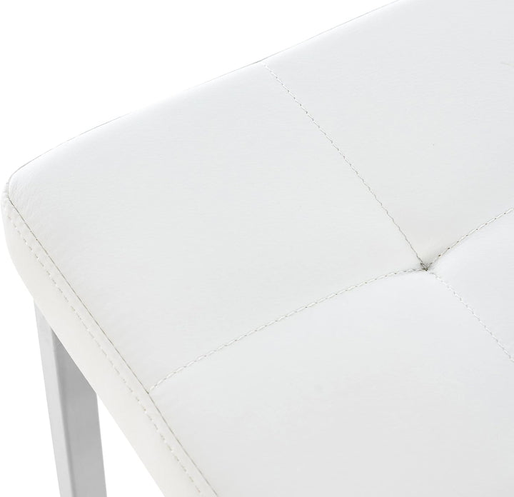 CLP 2er Set Edelstahl-Sitzhocker Barci Kunstleder I Moderne Hocker Mit Hochwertiger Polsterung Und B