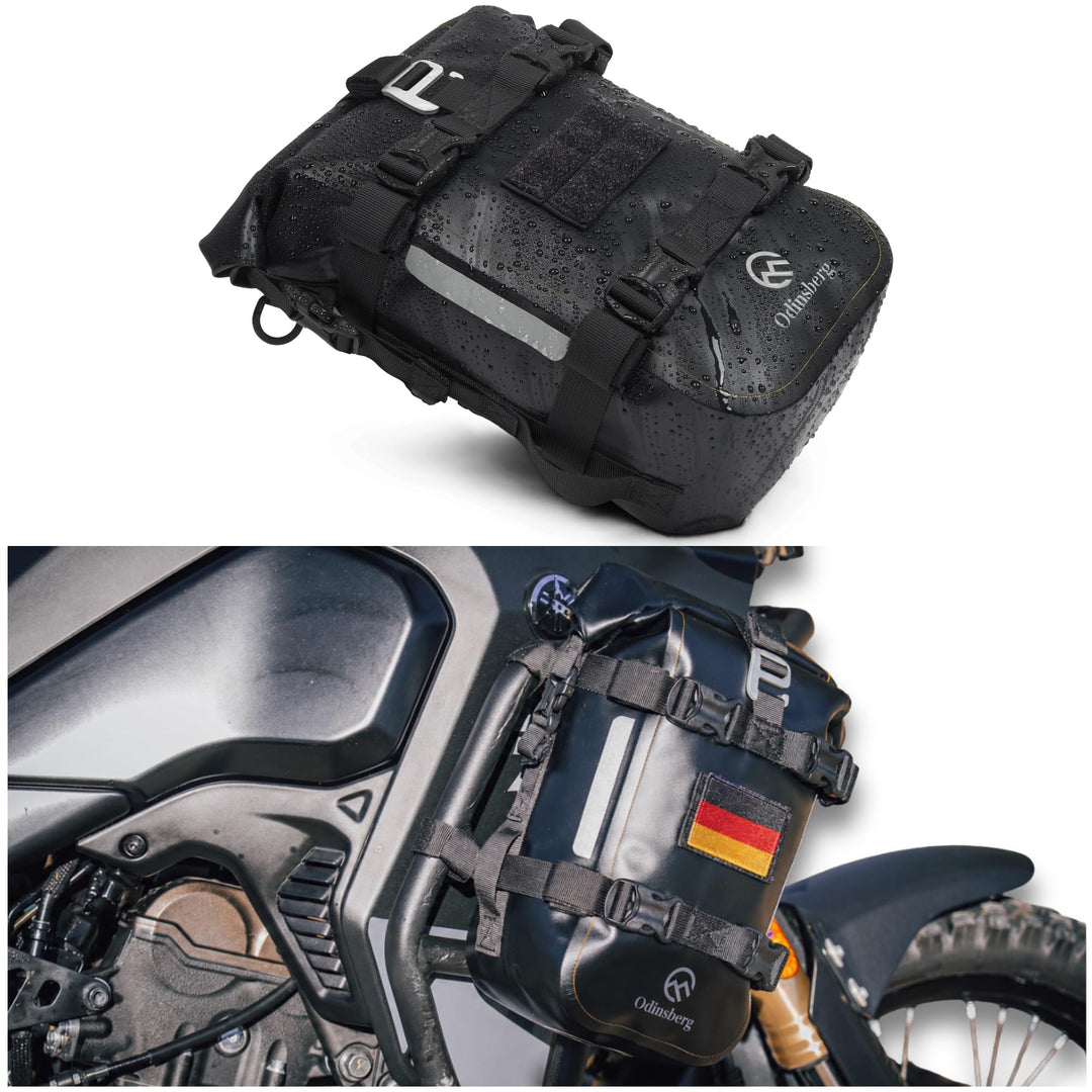 Odinsberg 7L Wasserdicht Hecktasche Motorrad | Sturzbügeltasche, Satteltasche, Sissybar Tasche, Seit