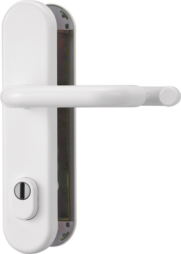 Abus HLZS814 W beidseitig Drücker EK Schutzbeschlag mit Zylinderschutz, rund, weiss, 12238 Weiss Bei