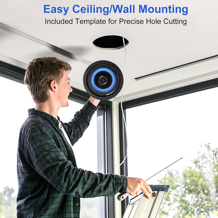 STUDIOFINIX 4-Zoll-320-Watt-2-Wege-Bluetooth-Ceiling-Speakers-Paket für Home Theater System, Wohnzim