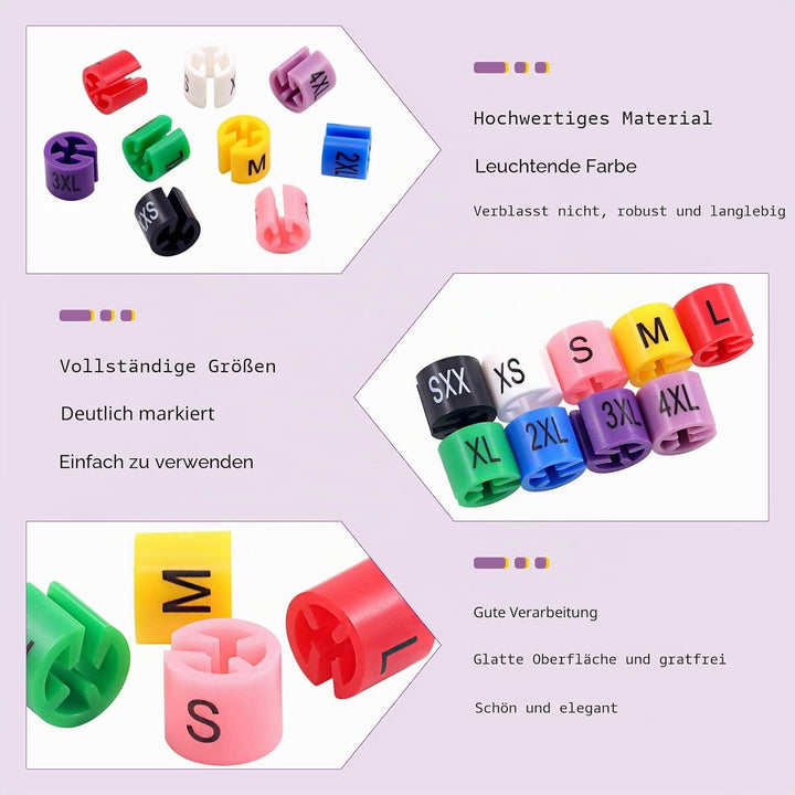 Sweet 820 Stück Kleiderbügel Grösse Trenner XXS - 4XL Farbcodierung Etiketten für Drahtbügel Kleider