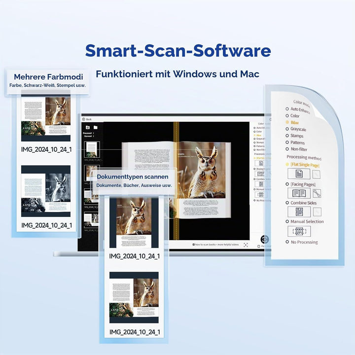 CZUR Shine Ultra Pro 24 MP Tragbarer Dokumentenkamera Faltbarer Dokumentenscanner A3 Buchscanner OCR