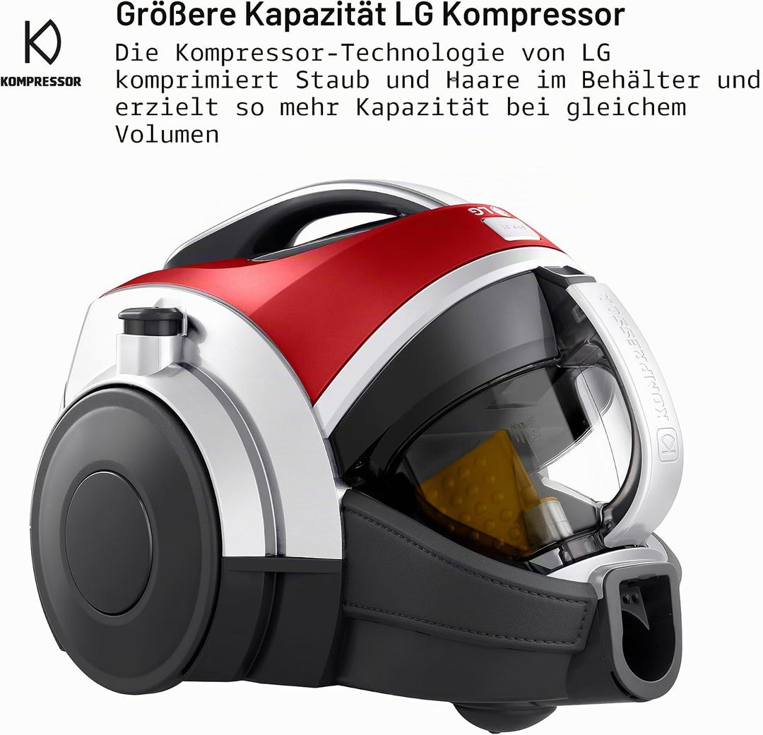 LG VK8506NHAG Beutelloser Staubsauger, 650 W, Kompressor-System, Turbo-Zyklon-System, Teleskop-Staub