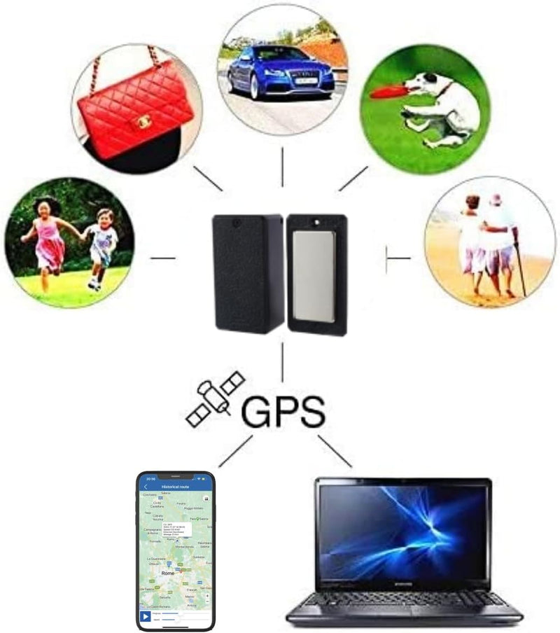 Winnes 4G Mini GPS Tracker, Tragbarer Magnet Auto GPS Tracker, Klein GPS Ortungsgerät mit App Ohne A