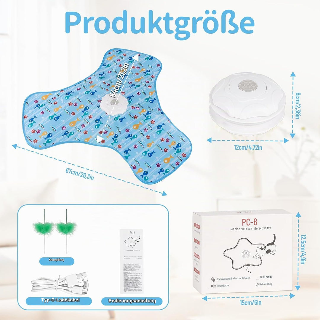 Interaktives Katzenspielzeug Selbstbeschäftigung, Katzenspielzeug Elektrisch mit Versteckspiel, Bewe
