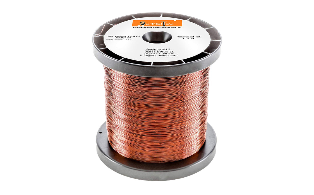 Kupferlackdraht W210 Ø 0,45 mm 500 g CU Lackdraht Grad 2 CUL Kupferdraht Gewicht 500 Gramm Durchmess