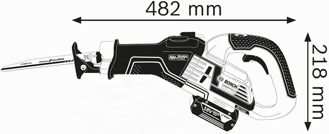 Bosch Professional 18V System Akku Säbelsäge GSA 18V-32 (230 mm Schnitttiefe in Holz, inkl. 1x Sägeb