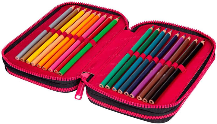 COOLPACK 3-FACH Mäppchen Federmappe Federtasche XXL Federtasche Federmappe Federmäppchen 44-teilig g