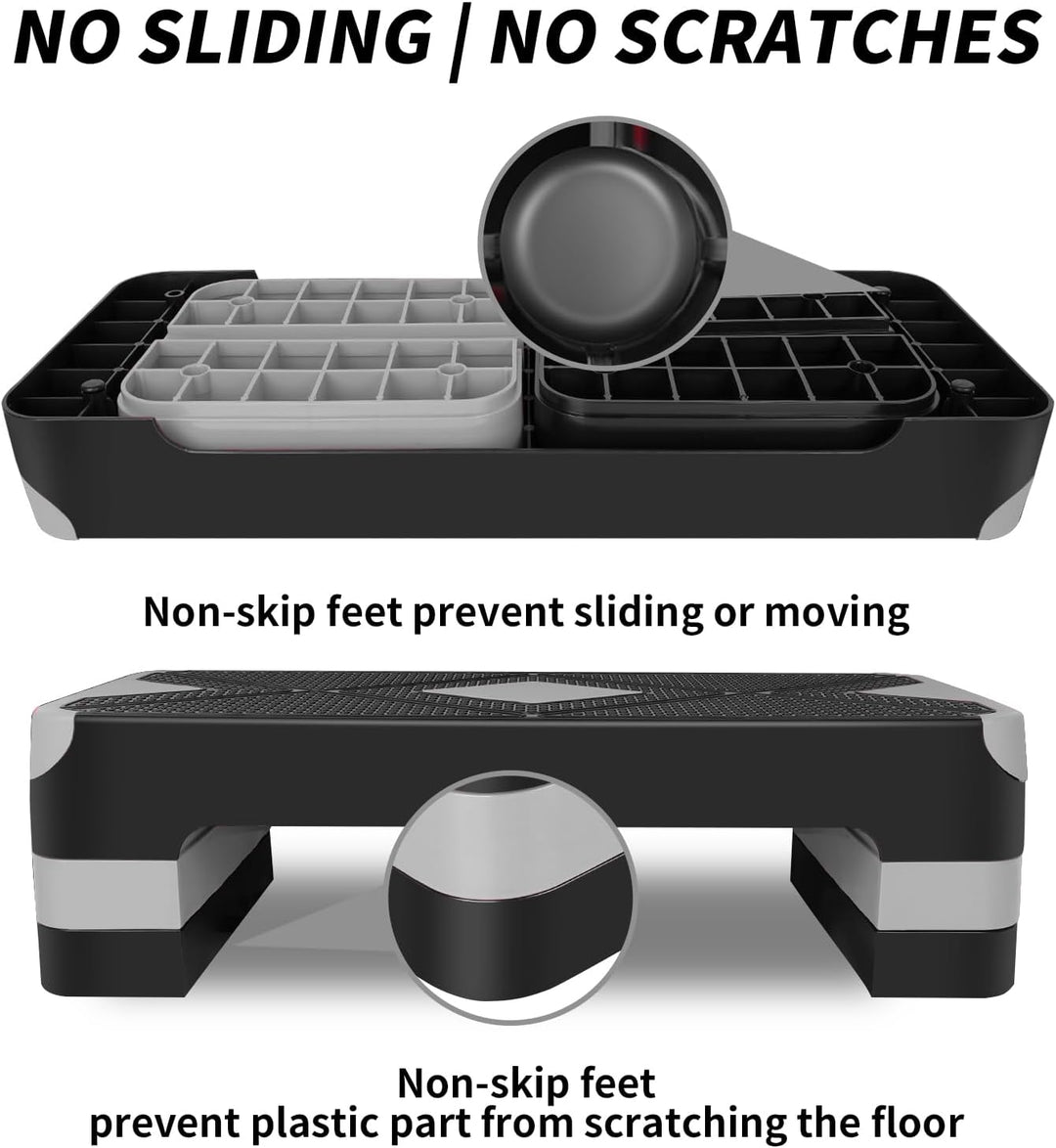 Aerobic Steppbrett Höhenverstellbar Stepper mit 3 Stufen 10/15/20cm, rutschfest Fitness Step-Bench f