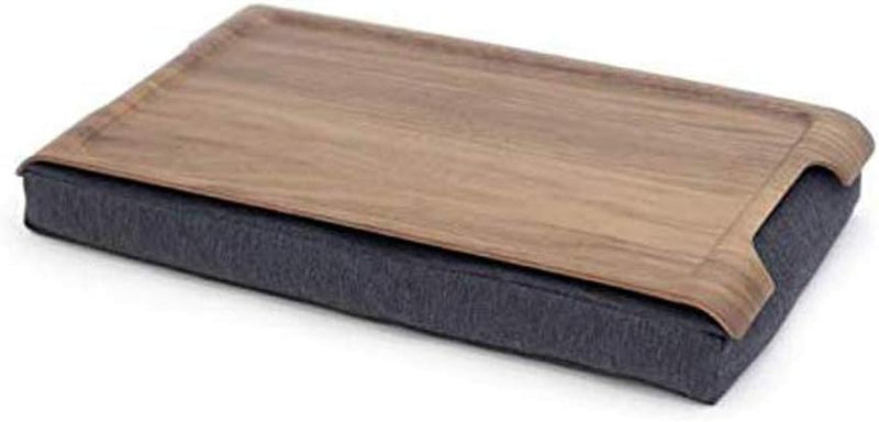 Bosign Kissentablett - Mini Laptray Antislip. Holz. Walnuss. Salz & Pfeffer Grau - 43x23x6,5